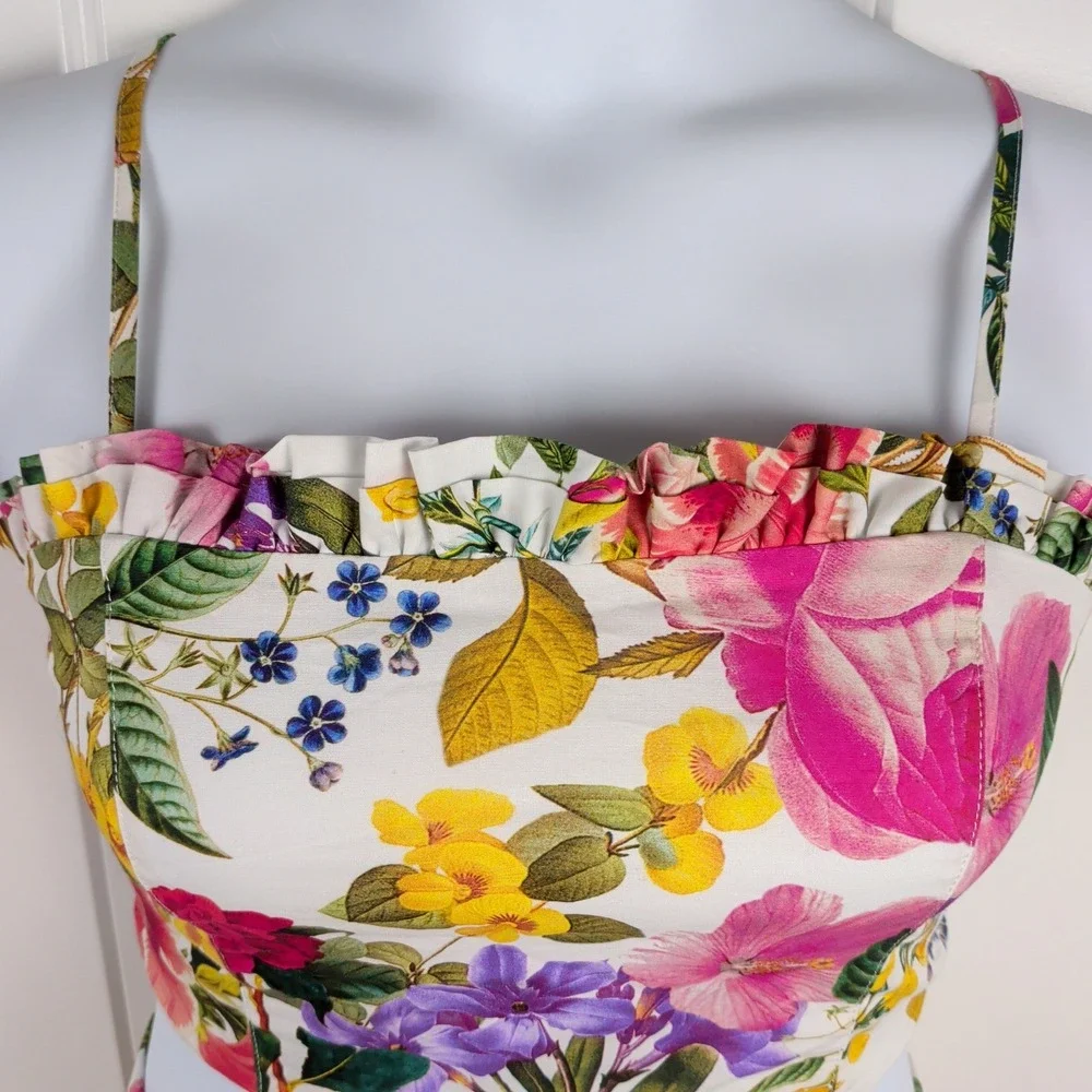 Garden Party Bloomcore Two Piece Set Crop Top Bubble Skirt Romantic Whimsical